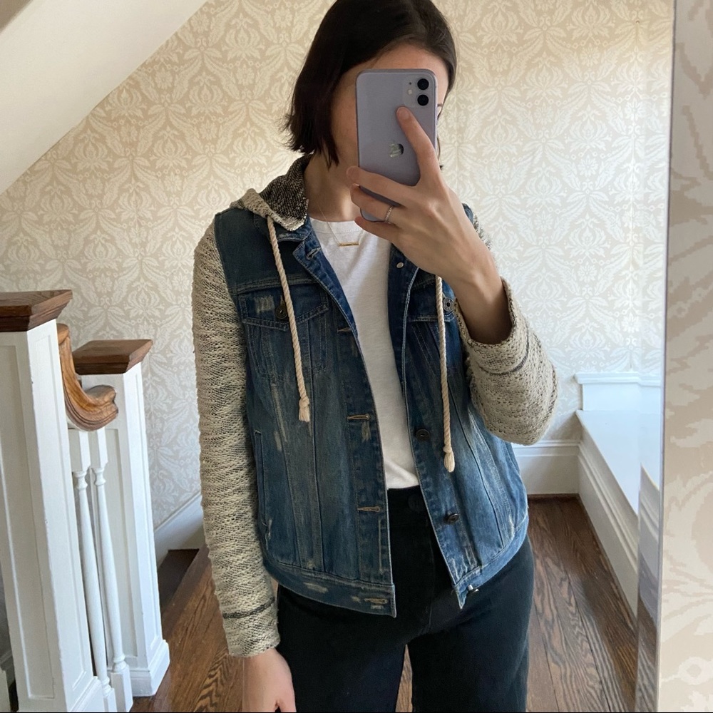 Jean Jacket with Sweater Sleeves